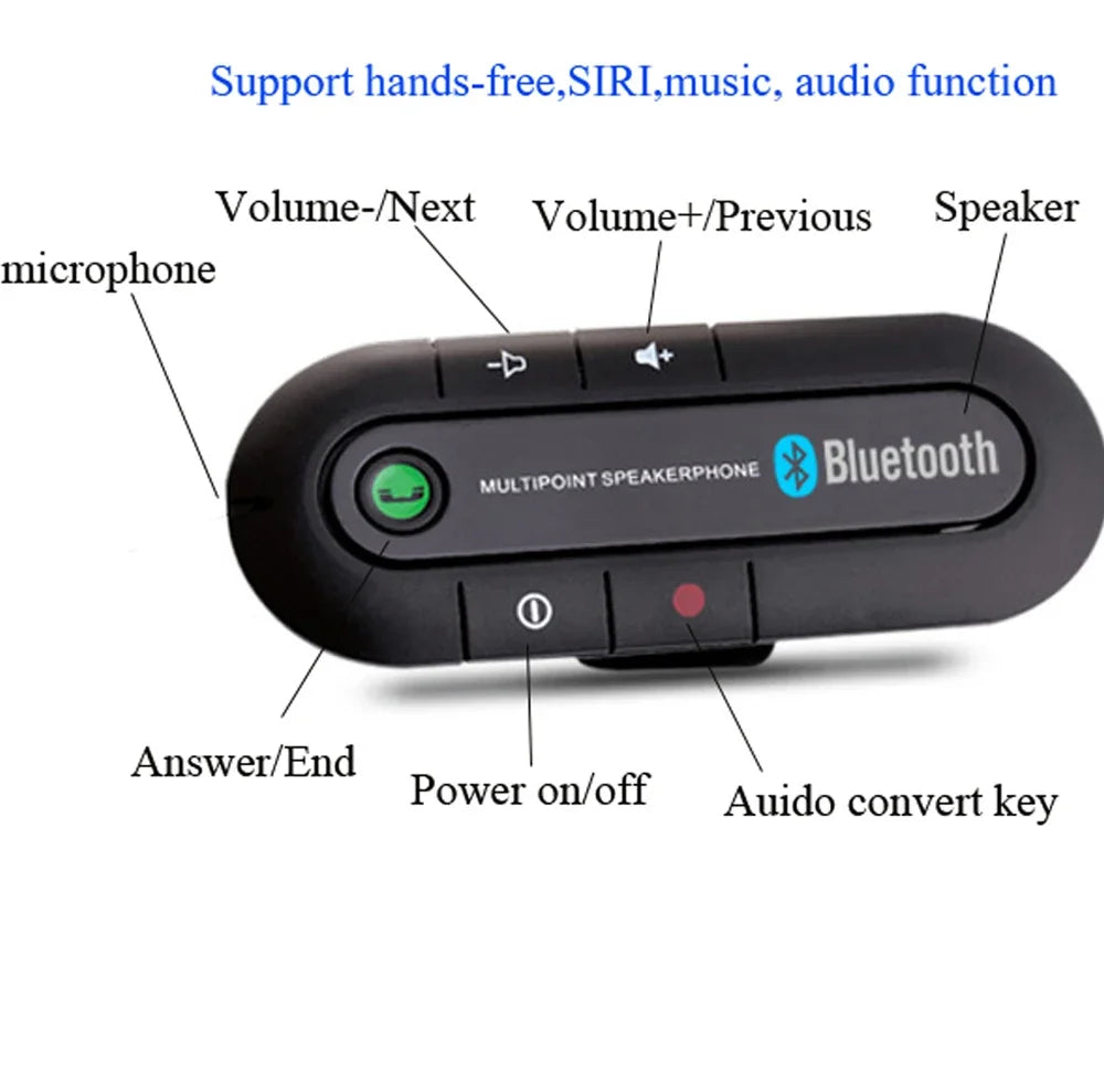 Kit mains libres Bluetooth KMIND pour voiture avec fonctions de musique et d'appel
